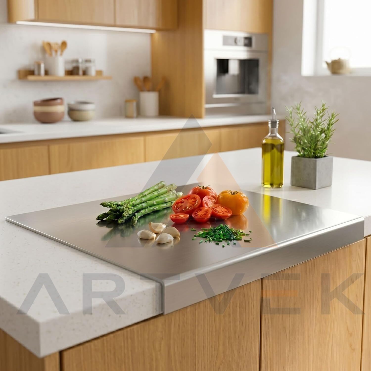 304 Paslanmaz Çelik Kesme Tahtası 40x30 cm – Hijyenik ve Dayanıklı Mutfak Tahtası