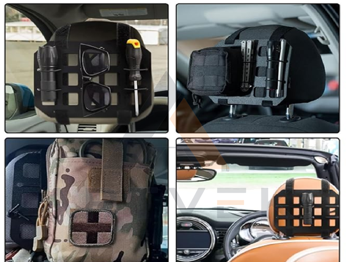 2 Adet Evrensel Araç Koltuk Kafalığı MOLLE Paneli - Headrest Organizer - Taktik Ekipman Taşıyıcı